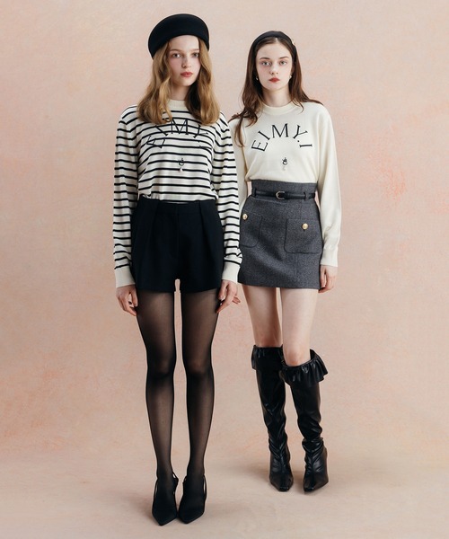 EIMY ISTOIRE(エイミーイストワール)の「EIMY LOGO KNIT TOPS(ニット/セーター・レディース・ホワイト系その他/ブラック/ホワイト/ドット/ピンク・FREE)」の16枚目の写真