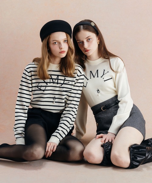 EIMY ISTOIRE(エイミーイストワール)の「EIMY LOGO KNIT TOPS(ニット/セーター・レディース・ホワイト系その他/ブラック/ホワイト/ドット/ピンク・FREE)」の18枚目の写真