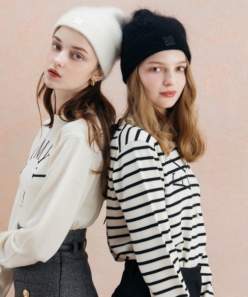 EIMY ISTOIRE(エイミーイストワール)の「EIMY LOGO KNIT TOPS(ニット/セーター・レディース・ホワイト系その他/ブラック/ホワイト/ドット/ピンク・FREE)」の20枚目の写真