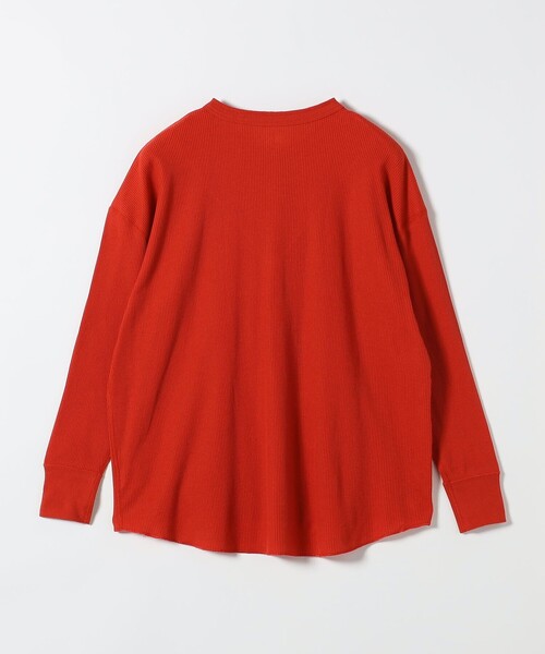SHIPS any(シップス エニィ)の「Hanes:〈洗濯機可能〉BEEFY-T ワッフル ヘンリーネック ロングスリーブ TEE(Tシャツ/カットソー・レディース・グレー/ホワイト/レッド・ONE SIZE)」の4枚目の写真