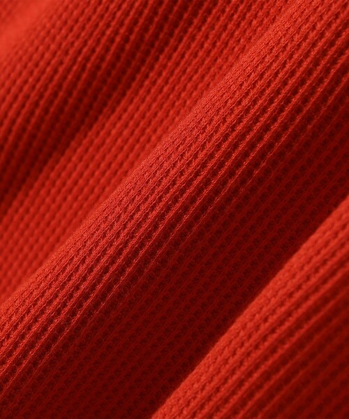 SHIPS any(シップス エニィ)の「Hanes:〈洗濯機可能〉BEEFY-T ワッフル ヘンリーネック ロングスリーブ TEE(Tシャツ/カットソー・レディース・グレー/ホワイト/レッド・ONE SIZE)」の8枚目の写真