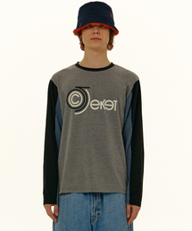 CT Curve Colorblock L/S Tee Melange Gray