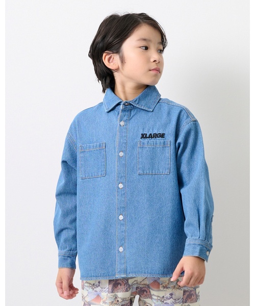 XLARGE KIDS(エクストララージキッズ)の「OG ワークシャツ(シャツ/ブラウス・キッズ・ブラウン/ライトブルー・110cm/90cm/140cm/120cm/130cm/100cm)」の10枚目の写真