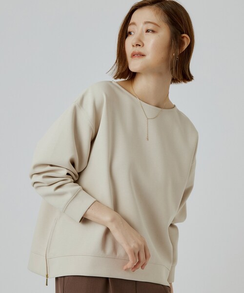 grove(グローブ)の「ダンボーサイドジッププルオーバー(Tシャツ/カットソー・レディース・ダークブラウン/グレー/ナチュラル・02/03/04)」の3枚目の写真
