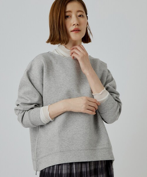 grove(グローブ)の「ダンボーサイドジッププルオーバー(Tシャツ/カットソー・レディース・ダークブラウン/グレー/ナチュラル・02/03/04)」の1枚目の写真