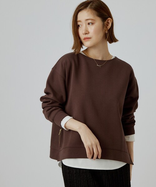 grove(グローブ)の「ダンボーサイドジッププルオーバー(Tシャツ/カットソー・レディース・ダークブラウン/グレー/ナチュラル・02/03/04)」の8枚目の写真
