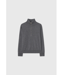 カシミヤウールハーフジップニット / CASHMERE WOOL HALF ZIP UP KNIT_3colors