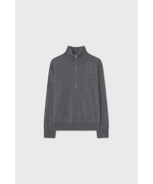 LOOKAST(ルックキャスト)の「カシミヤウールハーフジップニット / CASHMERE WOOL HALF ZIP UP KNIT_3colors(ニット/セーター・レディース・ブラウン/グレー/アイボリー・MEDIUM/SMALL)」の2枚目の写真
