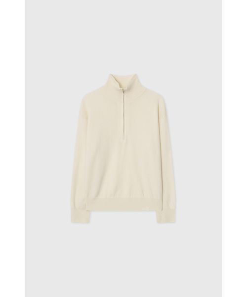 LOOKAST(ルックキャスト)の「カシミヤウールハーフジップニット / CASHMERE WOOL HALF ZIP UP KNIT_3colors(ニット/セーター・レディース・ブラウン/グレー/アイボリー・MEDIUM/SMALL)」の1枚目の写真