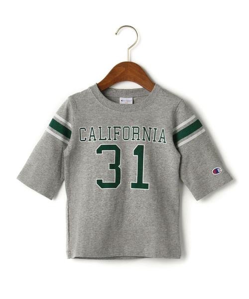 Champion（チャンピオン）の「【KIDS】別注 Champion(チャンピオン) 7部 プリント Tシャツ◆（Tシャツ/カットソー・キッズ・ホワイト/グレー/ネイビー・110cm/120cm/100cm/130cm）」の3枚目の写真