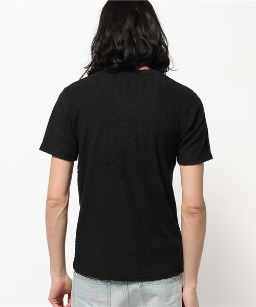 VENCEEXCHANGE（ヴァンスエクスチェンジ）の「ブークレパイルポケットTシャツ     （Tシャツ/カットソー・メンズ・ブラック/オフホワイト/グレー・SMALL/LARGE/MEDIUM）」の5枚目の写真