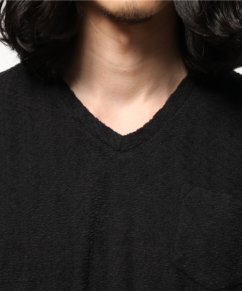 VENCEEXCHANGE（ヴァンスエクスチェンジ）の「ブークレパイルポケットTシャツ     （Tシャツ/カットソー・メンズ・ブラック/オフホワイト/グレー・SMALL/LARGE/MEDIUM）」の6枚目の写真