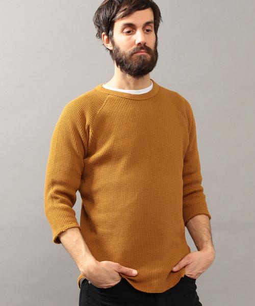 BEAUTY&YOUTH UNITED ARROWS(ビューティーアンドユースユナイテッドアローズ)の「BY ∴ ビッグ サーマル クウォータースリーブ カットソー MADE IN JAPAN ◆(Tシャツ/カットソー・メンズ・ホワイト/ブラック/マスタード/オフホワイト・SMALL/MEDIUM/LARGE/X-LARGE)」の4枚目の写真