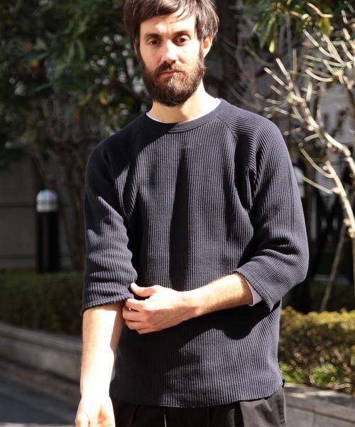 BEAUTY&YOUTH UNITED ARROWS(ビューティーアンドユースユナイテッドアローズ)の「BY ∴ ビッグ サーマル クウォータースリーブ カットソー MADE IN JAPAN ◆(Tシャツ/カットソー・メンズ・ホワイト/ブラック/マスタード/オフホワイト・SMALL/MEDIUM/LARGE/X-LARGE)」の3枚目の写真