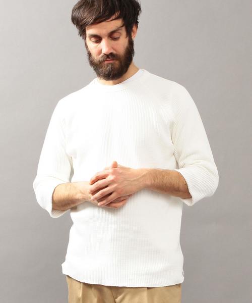 BEAUTY&YOUTH UNITED ARROWS(ビューティーアンドユースユナイテッドアローズ)の「BY ∴ ビッグ サーマル クウォータースリーブ カットソー MADE IN JAPAN ◆(Tシャツ/カットソー・メンズ・ホワイト/ブラック/マスタード/オフホワイト・SMALL/MEDIUM/LARGE/X-LARGE)」の5枚目の写真