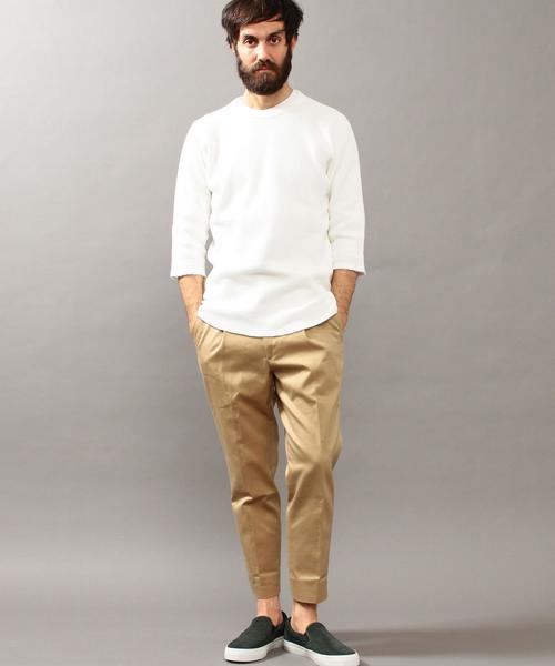 BEAUTY&YOUTH UNITED ARROWS(ビューティーアンドユースユナイテッドアローズ)の「BY ∴ ビッグ サーマル クウォータースリーブ カットソー MADE IN JAPAN ◆(Tシャツ/カットソー・メンズ・ホワイト/ブラック/マスタード/オフホワイト・SMALL/MEDIUM/LARGE/X-LARGE)」の6枚目の写真