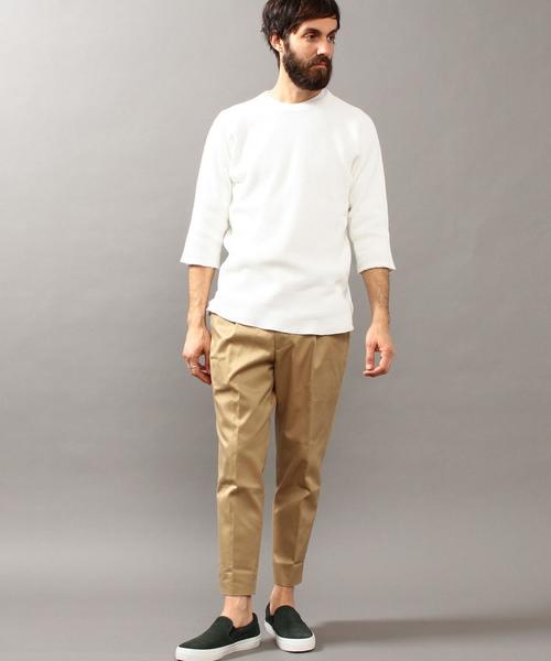 BEAUTY&YOUTH UNITED ARROWS(ビューティーアンドユースユナイテッドアローズ)の「BY ∴ ビッグ サーマル クウォータースリーブ カットソー MADE IN JAPAN ◆(Tシャツ/カットソー・メンズ・ホワイト/ブラック/マスタード/オフホワイト・SMALL/MEDIUM/LARGE/X-LARGE)」の7枚目の写真