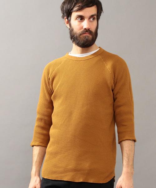 BEAUTY&YOUTH UNITED ARROWS(ビューティーアンドユースユナイテッドアローズ)の「BY ∴ ビッグ サーマル クウォータースリーブ カットソー MADE IN JAPAN ◆(Tシャツ/カットソー・メンズ・ホワイト/ブラック/マスタード/オフホワイト・SMALL/MEDIUM/LARGE/X-LARGE)」の12枚目の写真