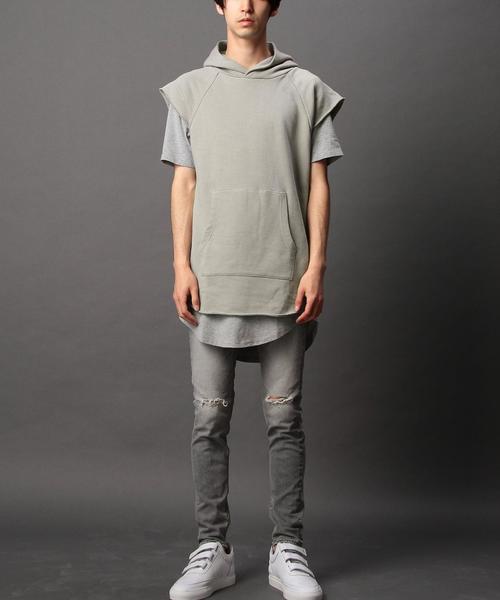 MONKEY TIME（モンキータイム）の「＜monkey time＞ ウラケ マッスルスリーブ プルオーバー パーカー HJSP（パーカー・メンズ・ベージュ・X-LARGE/MEDIUM/SMALL/LARGE）」の7枚目の写真