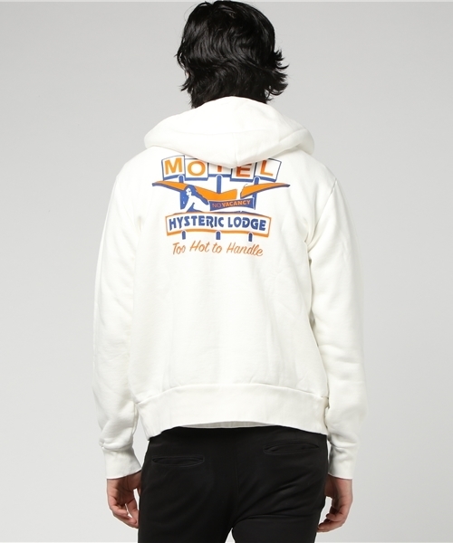 HYSTERIC GLAMOUR(ヒステリックグラマー)の「GLAMOUR LODGE pt PK(パーカー・メンズ・ホワイト/ネイビー/トップグレー・SMALL/MEDIUM/LARGE)」の7枚目の写真