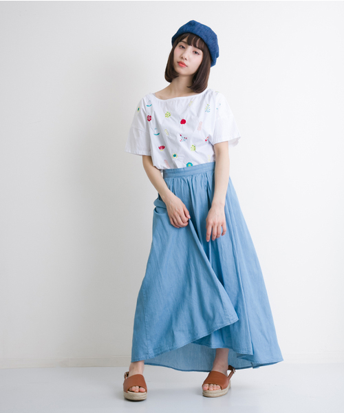 MERLOT（メルロー）の「プラント刺繍ブラウス2941（シャツ/ブラウス・レディース・ホワイト/ネイビー・FREE）」の11枚目の写真