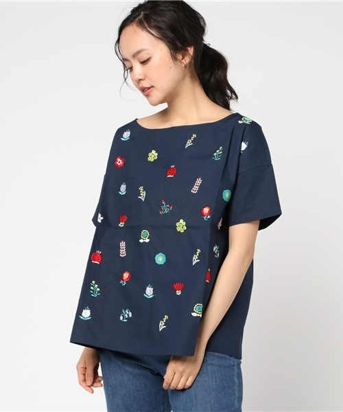 MERLOT（メルロー）の「プラント刺繍ブラウス2941（シャツ/ブラウス・レディース・ホワイト/ネイビー・FREE）」の10枚目の写真