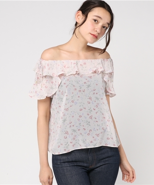 JILL by JILL STUART(ジルバイジルスチュアート)の「FLORAL SHEER BL(シャツ/ブラウス・レディース・ブラック/ベージュ・FREE)」の2枚目の写真
