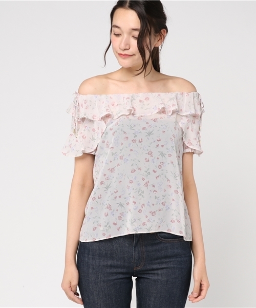 JILL by JILL STUART(ジルバイジルスチュアート)の「FLORAL SHEER BL(シャツ/ブラウス・レディース・ブラック/ベージュ・FREE)」の9枚目の写真