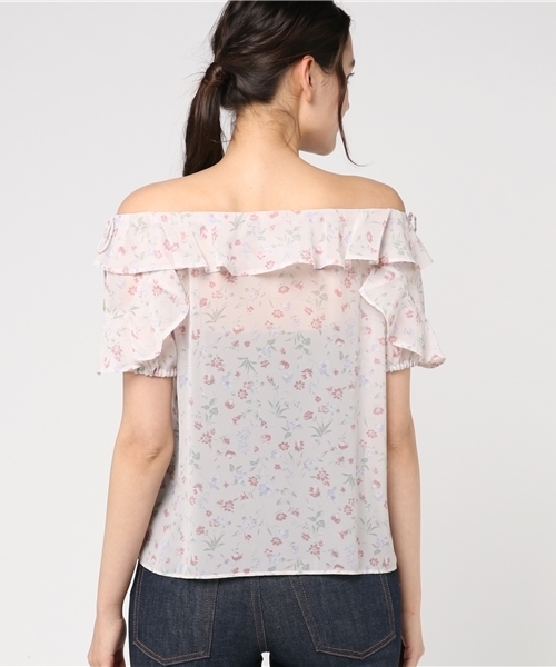 JILL by JILL STUART(ジルバイジルスチュアート)の「FLORAL SHEER BL(シャツ/ブラウス・レディース・ブラック/ベージュ・FREE)」の4枚目の写真