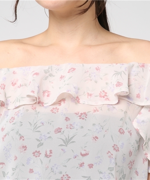 JILL by JILL STUART(ジルバイジルスチュアート)の「FLORAL SHEER BL(シャツ/ブラウス・レディース・ブラック/ベージュ・FREE)」の5枚目の写真