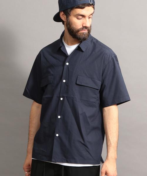 BEAUTY&YOUTH UNITED ARROWS（ビューティーアンドユースユナイテッドアローズ）の「BY コットンリヨセル ワイドフォルム シャツ ◆（シャツ/ブラウス・メンズ・モカ/ネイビー/ホワイト・LARGE/SMALL/MEDIUM/X-LARGE）」の3枚目の写真