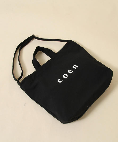coen(コーエン)の「【2018SS新作 Largeサイズ】coen2WAYロゴトートバッグ(トートバッグ・レディース・オフホワイト/ブラック・FREE)」の13枚目の写真