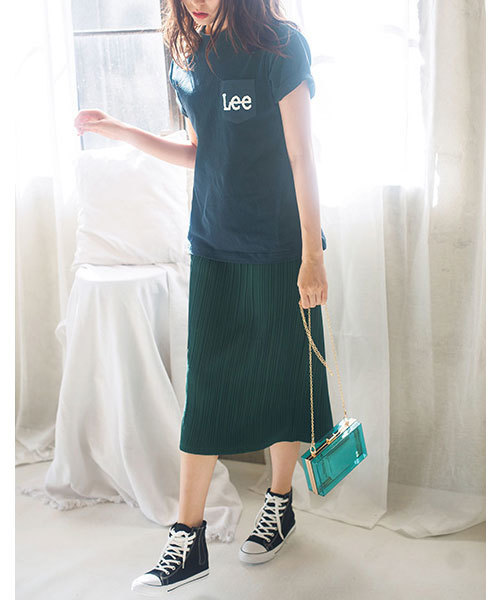 Lee（リー）の「＜Ｌｅｅ＞ポケットロゴＴシャツ（Tシャツ/カットソー・レディース・ホワイト/ネイビー/グレー・MEDIUM/SMALL）」の10枚目の写真