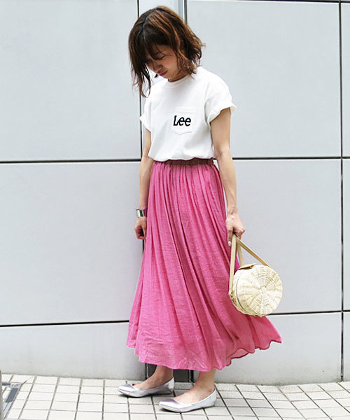 Lee（リー）の「＜Ｌｅｅ＞ポケットロゴＴシャツ（Tシャツ/カットソー・レディース・ホワイト/ネイビー/グレー・MEDIUM/SMALL）」の11枚目の写真