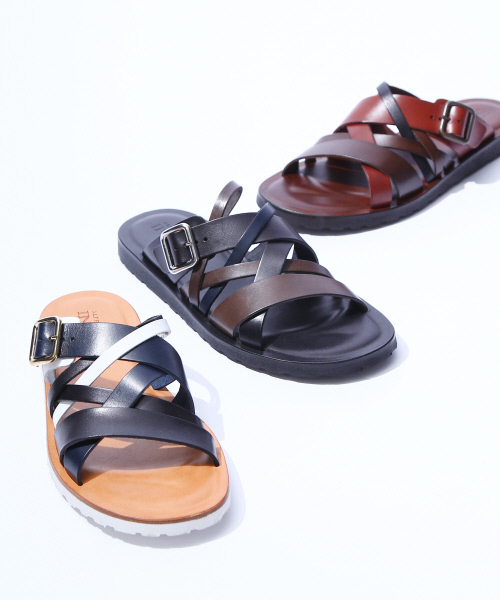 alfredoBANNISTER（アルフレッドバニスター）の「マルチクロスレザーサンダル（サンダル・メンズ・ブラック/ブラウン/ネイビー・39/40/41/42/43）」の12枚目の写真