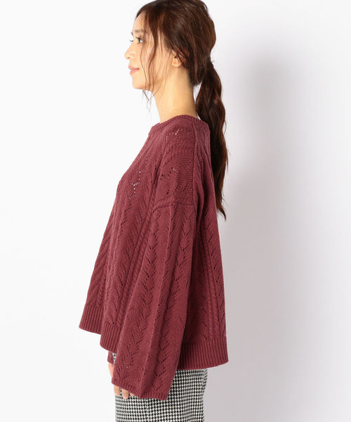 SHIPS（シップス）の「透かし編みニット（ニット/セーター・レディース・オフホワイト/ブラウン/イエロー・ONE SIZE）」の12枚目の写真
