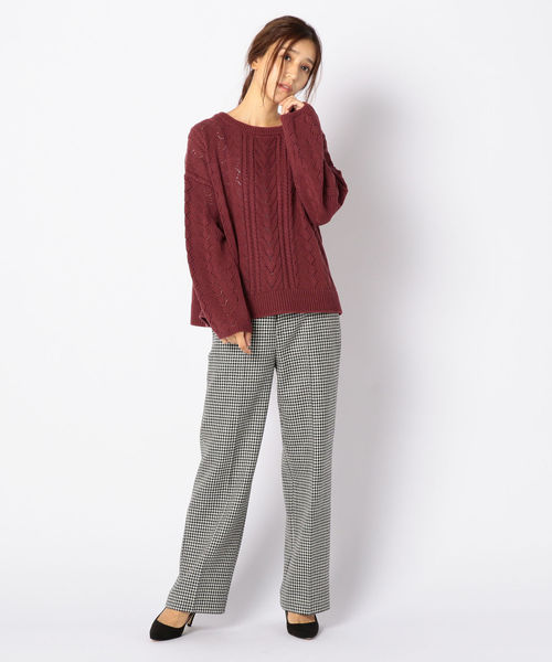 SHIPS（シップス）の「透かし編みニット（ニット/セーター・レディース・オフホワイト/ブラウン/イエロー・ONE SIZE）」の10枚目の写真