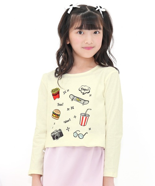 Bee des Bee（ビーデスビー）の「【コットン100％】長袖プリントTシャツ（Tシャツ/カットソー・キッズ・ブラック系その他/ブラック/ブラック系その他2/グレー系その他/カーキ/ホワイト系その他/グレー/ブラック系その他3/ホワイト/ホワイト系その他2/ブラック系その他4/モカ/ネイビー/ライトイエロー/ピンク/ダークグリーン/ミント/サックスブルー/ベージュ/グレイッシュベージュ/ブルー系その他/グレー系その他2/ラベンダー/ブラウン/ライトブラウン/ピンク系その他/グリーン系その他/アイボリー/ブラック系その他5/ホワイト系その他3/ライトブルー/ピンク系その他2/チャコールグレー/ピンク系1/ライトパープル/ブラック系その他6/ホワイト系その他4/チャコール/ブラック系その他7/ホワイト系その他5・150cm/100cm/120cm/140cm/110cm/130cm）」の8枚目の写真