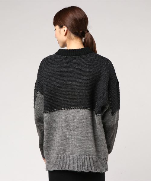 MOUSSY（マウジー）の「PATCH WORK CHUNKY KNIT（ニット/セーター・レディース・マルチ/ブラック系その他/ベージュ系その他・FREE）」の4枚目の写真