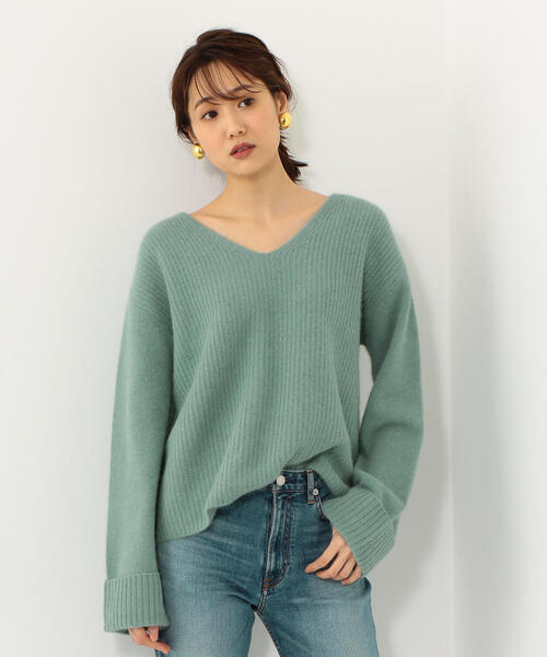 Jewel Changes（ジュエルチェンジズ）の「SMF FOX/W/NY バックDカン プルオーバー（ニット/セーター・レディース・グレー/ライム/ライトピンク/ライラック・FREE）」の2枚目の写真