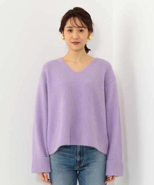 Jewel Changes（ジュエルチェンジズ）の「SMF FOX/W/NY バックDカン プルオーバー（ニット/セーター・レディース・グレー/ライム/ライトピンク/ライラック・FREE）」の6枚目の写真