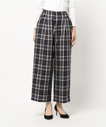 YECCA VECCA | ・チェック柄ボタンワイドパンツ(その他パンツ)
