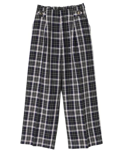 YECCA VECCA（イェッカヴェッカ）の「・チェック柄ボタンワイドパンツ（その他パンツ・レディース・ブラック/レッド・S/M）」の4枚目の写真