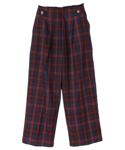 YECCA VECCA（イェッカヴェッカ）の「・チェック柄ボタンワイドパンツ（その他パンツ・レディース・ブラック/レッド・S/M）」の3枚目の写真