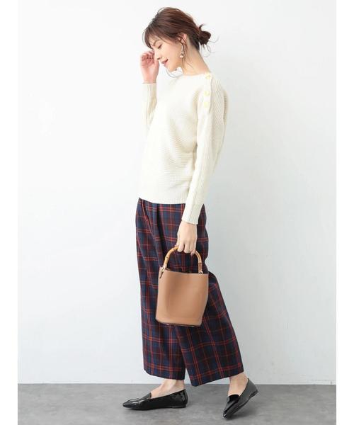 YECCA VECCA（イェッカヴェッカ）の「・チェック柄ボタンワイドパンツ（その他パンツ・レディース・ブラック/レッド・S/M）」の6枚目の写真