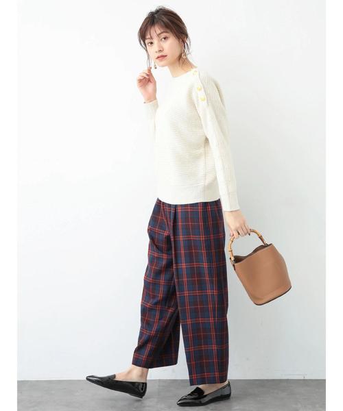 YECCA VECCA（イェッカヴェッカ）の「・チェック柄ボタンワイドパンツ（その他パンツ・レディース・ブラック/レッド・S/M）」の7枚目の写真