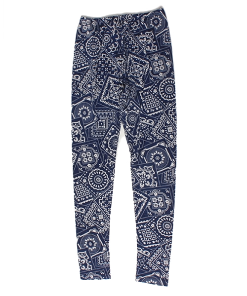 Healthknit(ヘルスニット)の「<WEB限定> Healthknit / バンダナ柄 レギンス(レギンス/スパッツ・メンズ・ネイビー/チャコールグレー/ミント・MEDIUM/LARGE)」の3枚目の写真