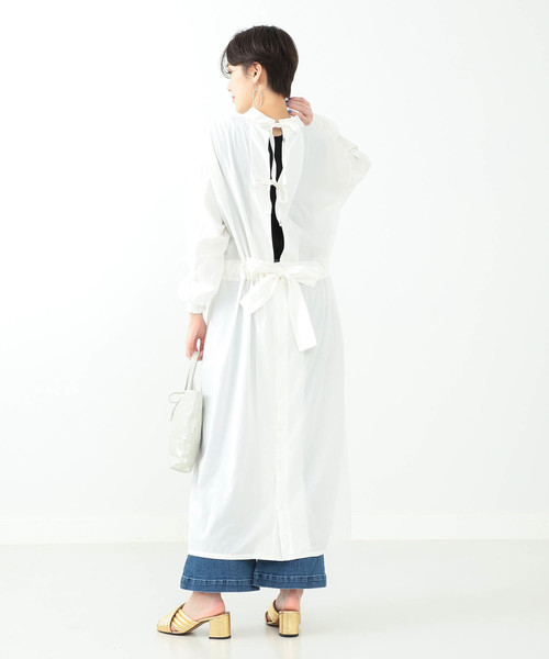 Ray BEAMS(レイビームス)の「Ray BEAMS / バック リボン ボリューム ワンピース(ワンピース・レディース・ホワイト/ベージュ/ピンク・ONE SIZE)」の2枚目の写真