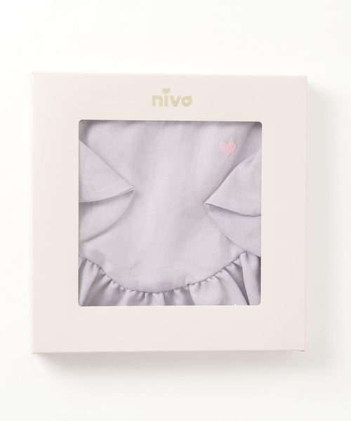 niva(ニヴァ)の「【niva/ニヴァ】Heart embroidered frill bib(スタイ/よだれかけ・キッズ・パープル/ピンク/マスタード・FREE)」の4枚目の写真