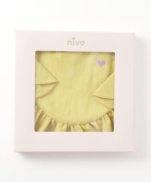 niva(ニヴァ)の「【niva/ニヴァ】Heart embroidered frill bib(スタイ/よだれかけ・キッズ・パープル/ピンク/マスタード・FREE)」の5枚目の写真